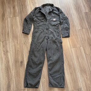 40s Spiegel Coveralls Small Gray Salt and Pepper Wreath Buttons Sanforized Vtg
